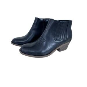 "FRYE &‎ Co" Ankle Slip On Leather Ankle Boots Size 6.5 Cowgirl Rodeo Block Heel